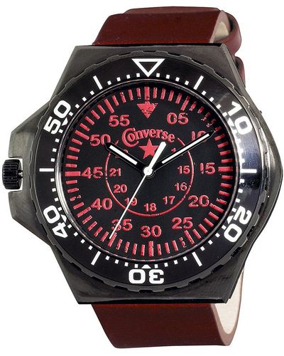 Converse Foxtrot Culture -Armbanduhr VR008650 mit rotem Armband - Schwarz
