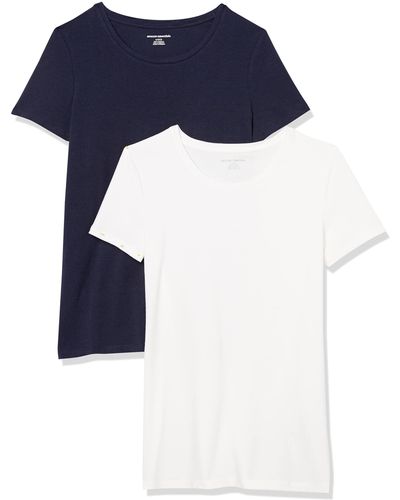 Amazon Essentials 2-Pack Short-Sleeve Crewneck Solid T-Shirt - Blu