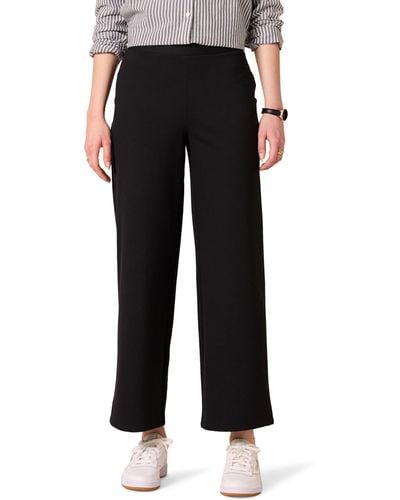 Amazon Essentials Pantalones Cortos elásticos de Pernera Ancha Mujer - Negro