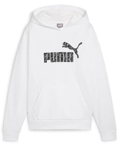 PUMA Womens Essential Animal Hoodie Casual Outerwear Casual Hoodie - White, White, Medium