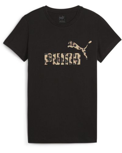 PUMA ESS+ ANIMAL Graphic T-Shirt - Schwarz