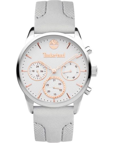 Timberland Analog Quarz Uhr mit Leder Armband TDWLF2101902 - Grau