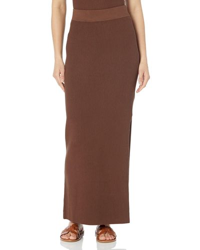 The Drop Tyler Ribbed Jumper Skirt - Brown
