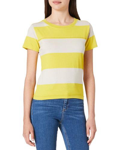 G-Star RAW Wide Stripe Slim T-shirt - Yellow