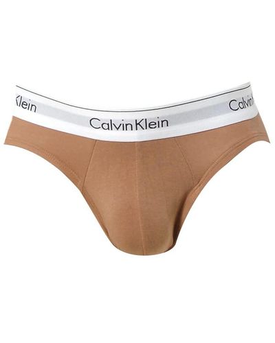 Calvin Klein Slip da Uomo Confezione da 3 Marrone 46 - Bianco