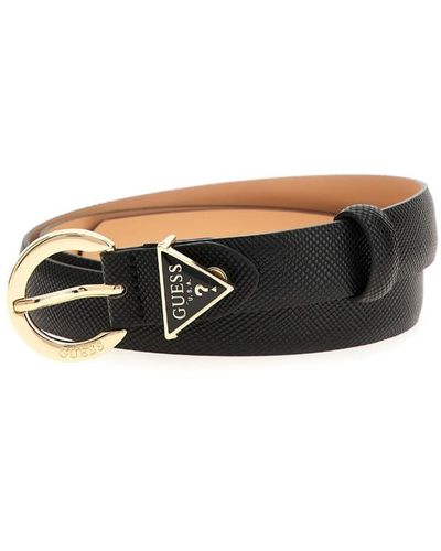 Guess Donna Ribbon Noelle Triangle Logo Belt Black Cs24gu24 Bw9071p4125 - White