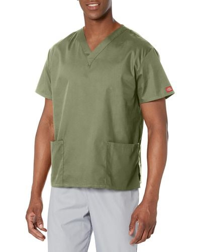 Dickies Cherokee Womens Signature 86706 Missy Fit V-neck Top Medical Scrubs Shirt - Green