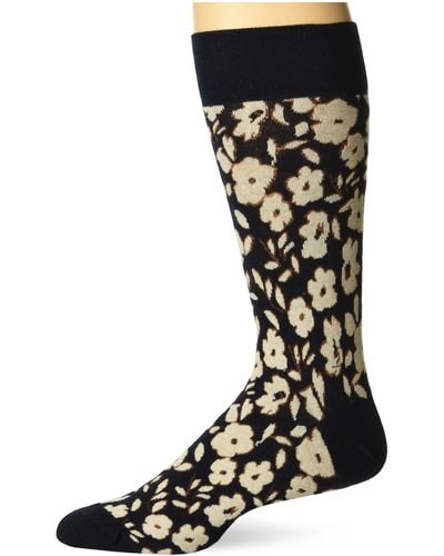Ted Baker London Coldday Floral Pattern Sock - Black