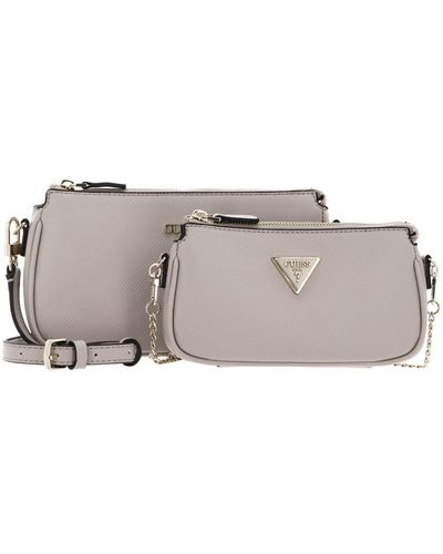 Guess Noelle Double Pouch Crossbody Taupe - Zwart