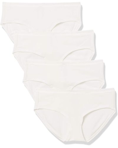 Amazon Essentials 4-Pack Modal Hipster Underwear Bragas - Blanco
