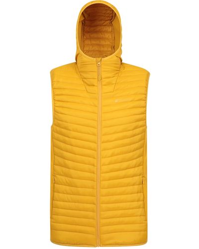 Mountain Warehouse Canyon Mens Padded Gilet - Softshell, Front Pockets, Zipped Closure, Sleeveless Jacket - Best For Winter, - Yellow