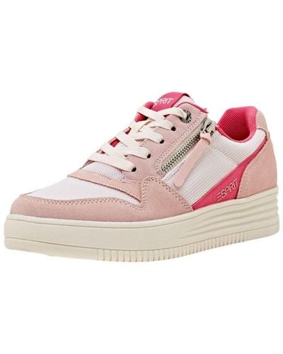 Esprit Sneakers aus Veloursleder und Mesh - Pink