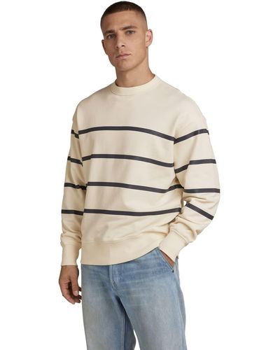 G-Star RAW Placed Stripe Loose Sw R Pullover Voor - Wit