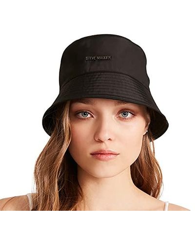 Steve Madden Womens Nylon Hat-black Bucket Hat