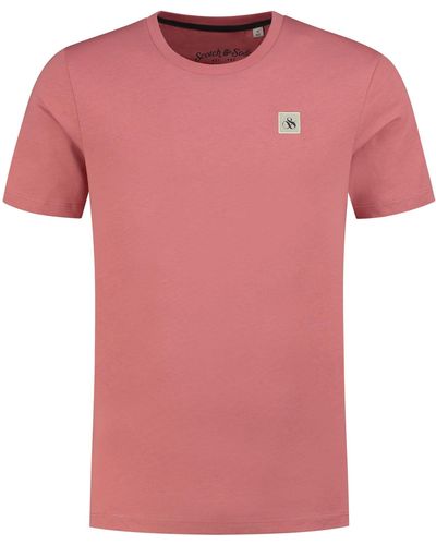 Scotch & Soda Logo Badge T-Shirt - Pink