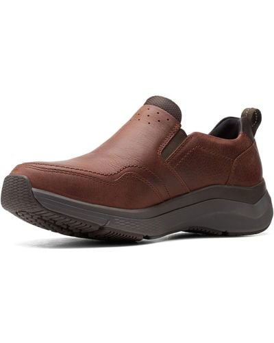 Clarks Wave 2.0 Edge Brown Oily Tumbled Leather 8 EE - Wide - Schwarz