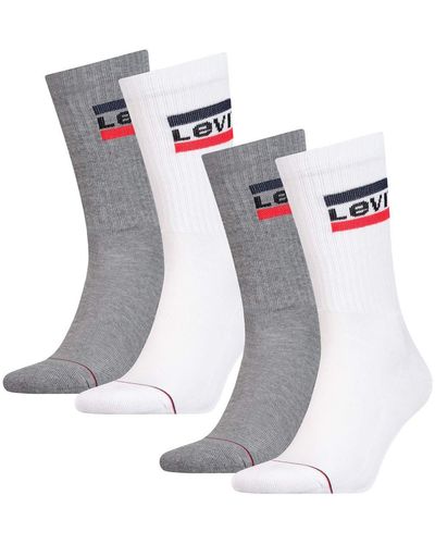 Levi's 4 Pairs of Levis 144NDL Regular Cut SPR Socks Stockings 902012001 - Gris