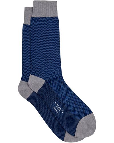 Hackett Fischgrätenmuster Socken - Blau