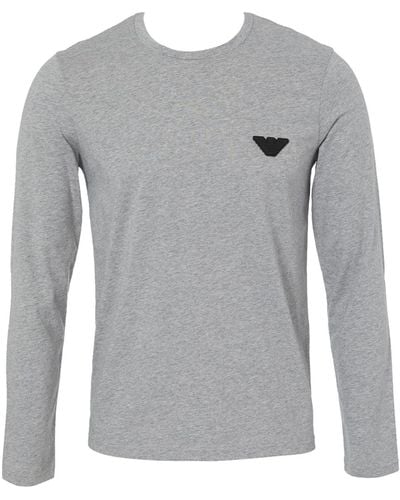 Emporio Armani Shirt pour avec Logo en Caoutchouc Pixel - Gris