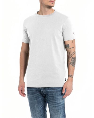 Replay T-shirt da Uomo ica Corta Girocollo Basic - Bianco