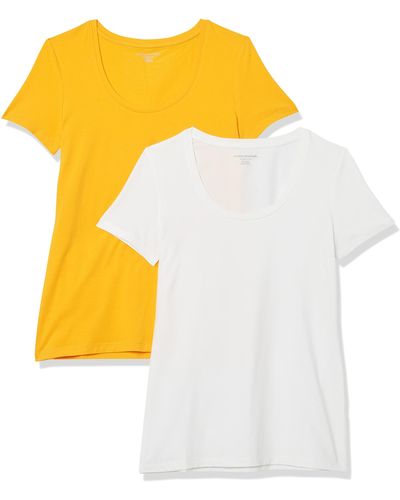 Amazon Essentials Classic-fit Short-sleeve Scoop Neck T-shirt - Yellow