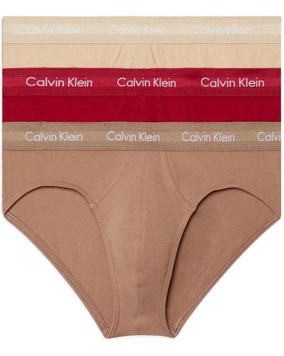 Calvin Klein Hip Briefs Stretch Cotton Pack Of 3 - Pink