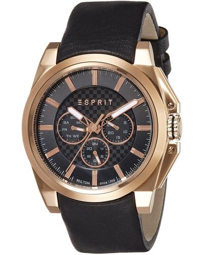 Esprit Horloge Tp10871 Night Analoog Kwarts Leer Es108711002 - Grijs