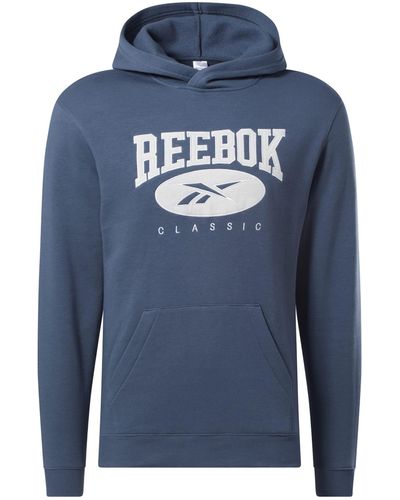 Reebok 's Classics Archive Essentials Hoodie Hooded Sweatshirt - Blue