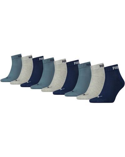 PUMA Quarter Socken Sneaker im Retro Design knöchelhoch für 9er Pack - Blau