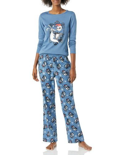 Amazon Essentials Disney Conjuntos de Pijama Ceñidos de Algodón Mujer - Azul