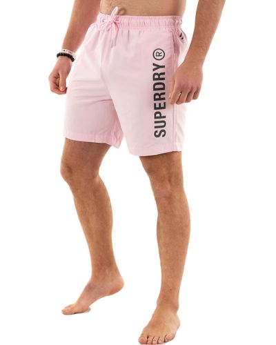 Superdry Code CORE Sport 17 INCH Swim Badehose, - Pink