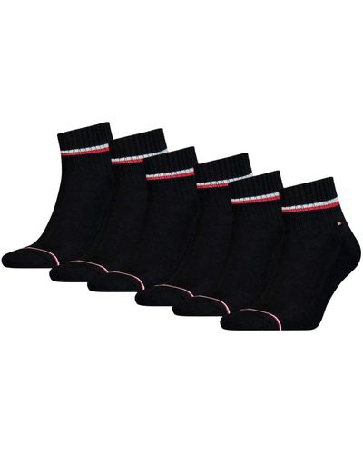 Tommy Hilfiger Iconic Quarter Socken black 200 6er Pack 47-49 - Schwarz