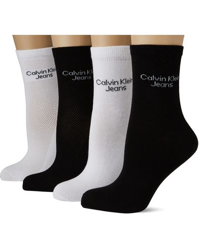 Calvin Klein Socks CKJ Short Sock 4P Tin Mesh GIFTBOX CALZINO Corto - Nero