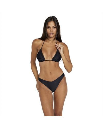 Volcom Standard Simply Solid V Swimsuit Bikini Bottom - Black