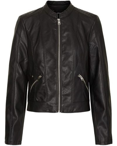 Vero Moda Vmkhloe Favo Faux Leather Noos Jacket - Black