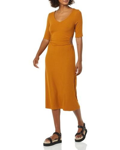 Amazon Essentials Daily Ritual Fine Rib Side Detail Dress - Multicolour