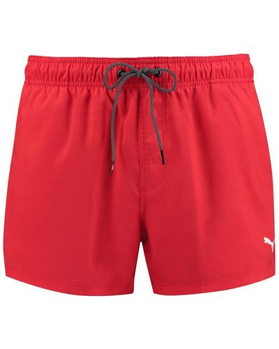 PUMA Swim Shorts Swim Shorts Logo Short Length Swim Shorts - Rouge