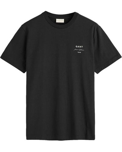 GANT Logo Script Ss T-shirt - Black