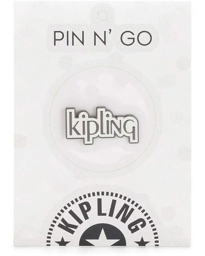 Kipling Pin Keyring - White