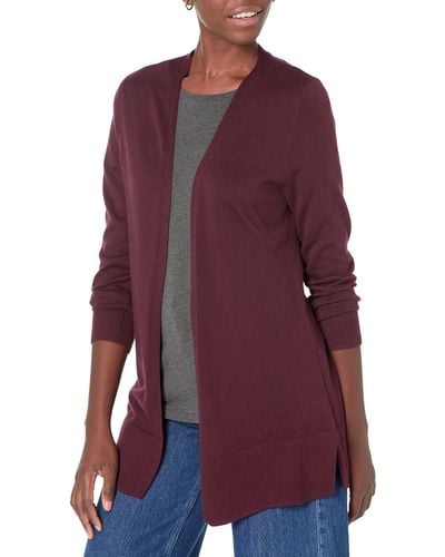 Amazon Essentials Lightweight Open-front Cardigan Sweater - Purple