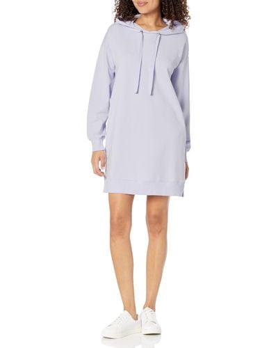 The Drop Iona Long Sleeve Hooded Mini Sweatshirt Dress - Weiß