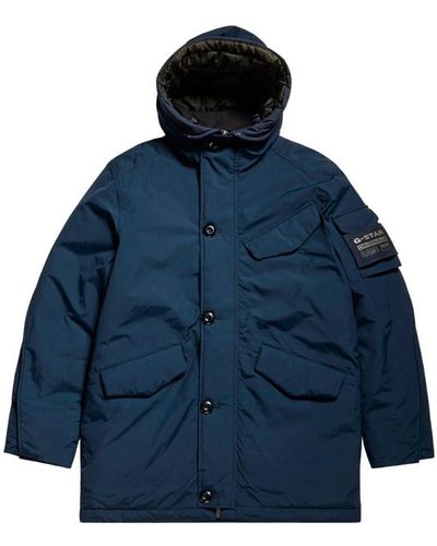 G-Star RAW Vodan Padded Hooded Parka - Blue