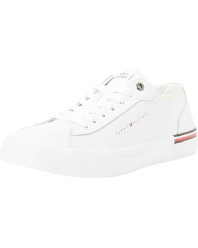 Tommy Hilfiger Corporate Vulc Leather Vulcanized Sneaker - Wit