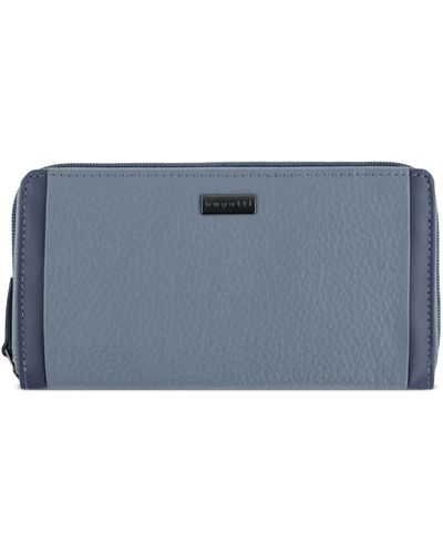 Bugatti Sina portafoglio lungo in vera pelle con zip - Blu