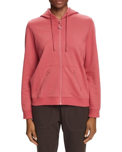 Esprit Sus Sweat Cardi Sudadera con Capucha - Rojo