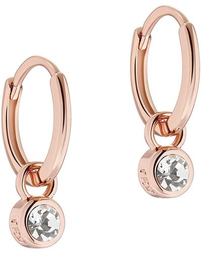 Ted Baker Sinalaa Crystal Huggie Hoop Earrings For - Metallic