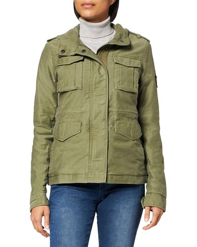 Superdry Rookie Borg Lined Military JKT Chaqueta - Verde