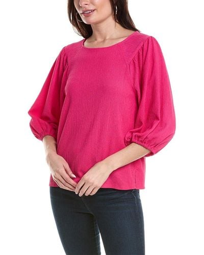 Vince Camuto Puff Sleeve Top - Red