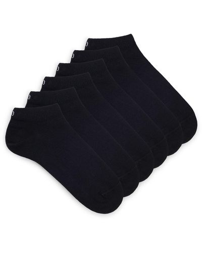 HUGO Knöchellange Socken mit Logo-Details im Sechser-Pack - Schwarz