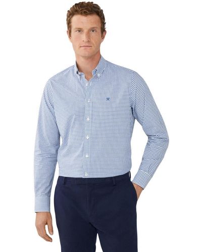 Hackett Essential Poplin Chec Shirt - Blue